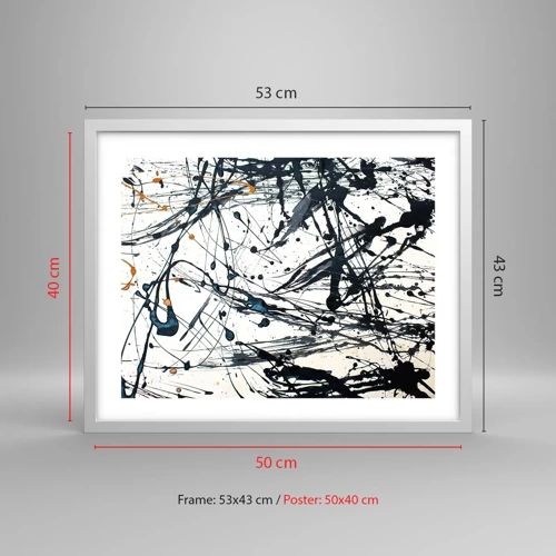 Poster in einem weißen Rahmen - Expressionistische Abstraktion - 50x40 cm