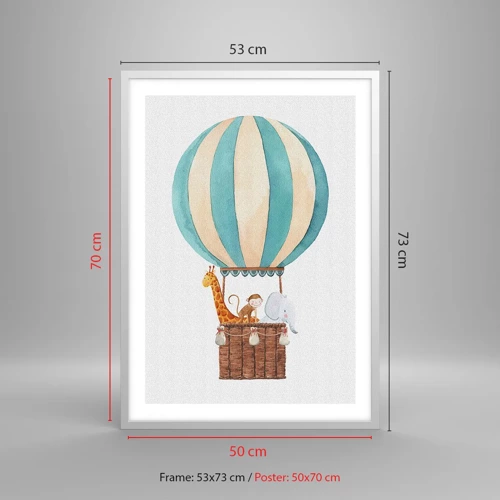 Poster in einem weißen Rahmen - Fantastische Reise - 50x70 cm