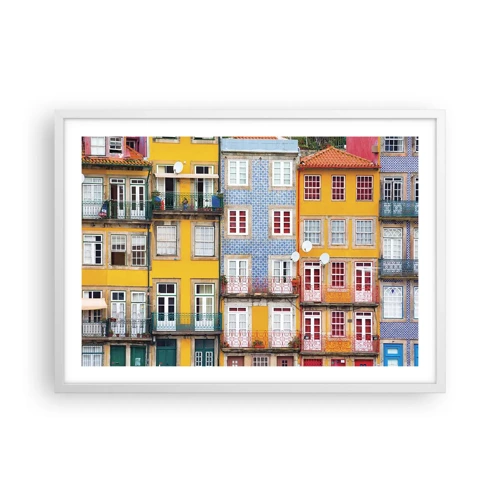 Poster in einem weißen Rahmen - Farben der Altstadt - 70x50 cm