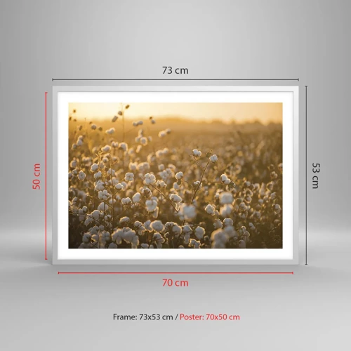 Poster in einem weißen Rahmen - Fluffiges Feld - 70x50 cm