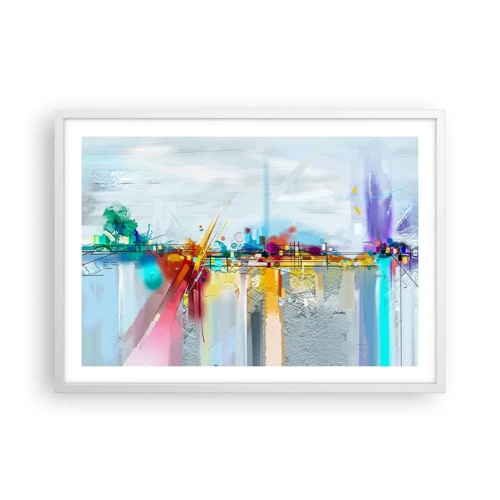 Poster in einem weißen Rahmen - Freudenbrücke über den Fluss des Lebens - 70x50 cm