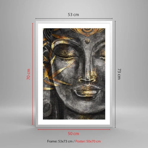 Poster in einem weißen Rahmen - Fühle den Frieden - 50x70 cm
