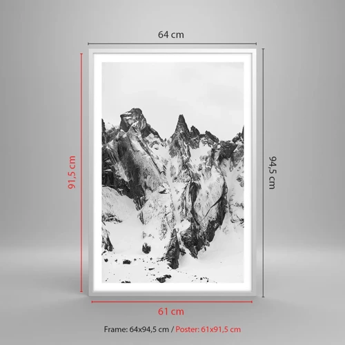 Poster in einem weißen Rahmen - Gefährlicher Granitgrat - 61x91 cm