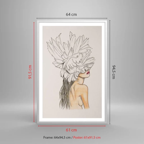 Poster in einem weißen Rahmen - Gekrönte Schönheit - 61x91 cm