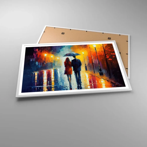 Poster in einem weißen Rahmen - Gemeinsam – eine bunte Nacht - 91x61 cm