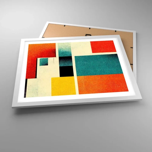 Poster in einem weißen Rahmen - Geometrische Abstraktion – gute Energie - 50x40 cm