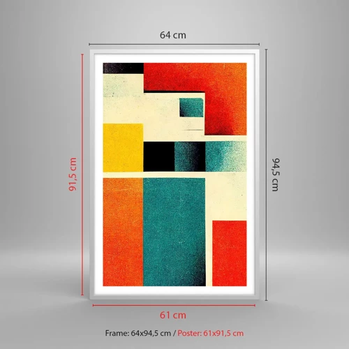 Poster in einem weißen Rahmen - Geometrische Abstraktion – gute Energie - 61x91 cm