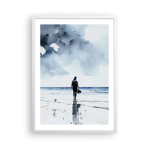 Poster in einem weißen Rahmen - Gespräch mit dem Meer - 50x70 cm
