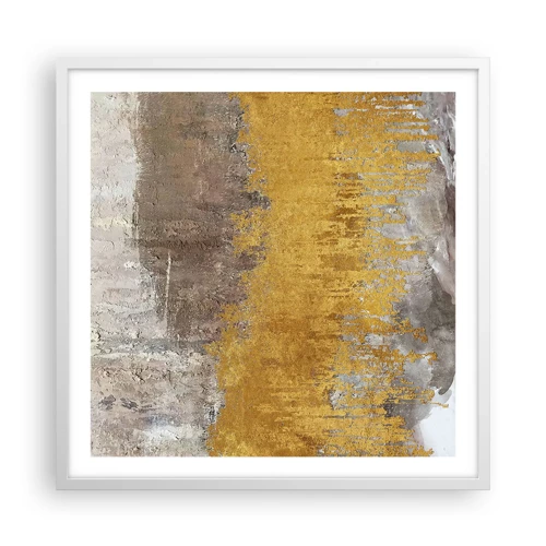 Poster in einem weißen Rahmen - Goldene Explosion - 60x60 cm