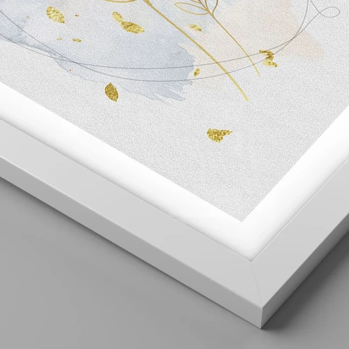 Poster in einem weißen Rahmen - Goldenr Hauch - 30x30 cm