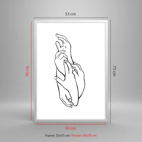 Poster in einem weißen Rahmen - Gute Geste - 50x70 cm