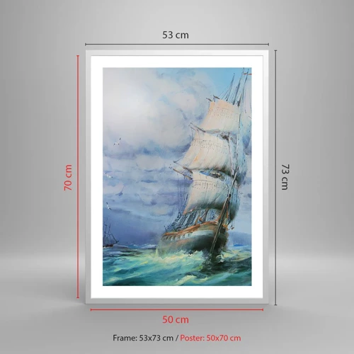 Poster in einem weißen Rahmen - Guter Wind - 50x70 cm