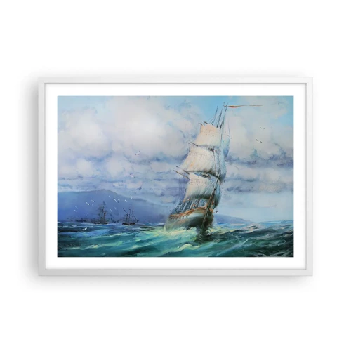 Poster in einem weißen Rahmen - Guter Wind - 70x50 cm