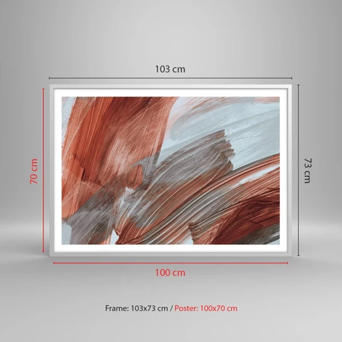 Poster in einem weißen Rahmen - Herbst und windige Abstraktion - 100x70 cm