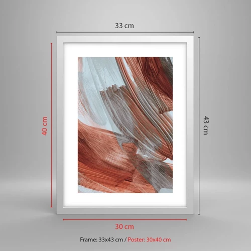 Poster in einem weißen Rahmen - Herbst und windige Abstraktion - 30x40 cm