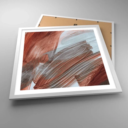 Poster in einem weißen Rahmen - Herbst und windige Abstraktion - 50x50 cm