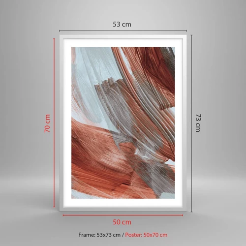 Poster in einem weißen Rahmen - Herbst und windige Abstraktion - 50x70 cm