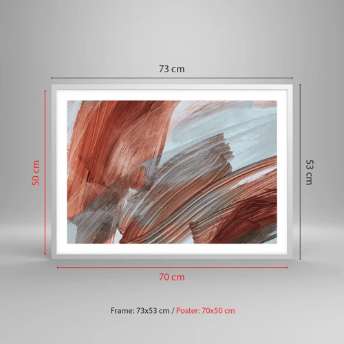 Poster in einem weißen Rahmen - Herbst und windige Abstraktion - 70x50 cm
