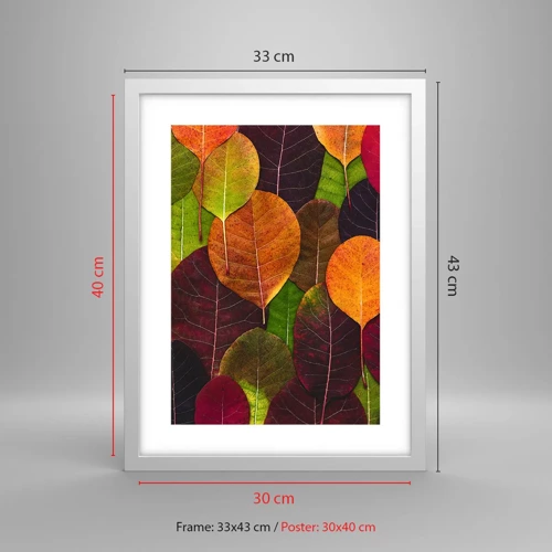 Poster in einem weißen Rahmen - Herbstmosaik - 30x40 cm