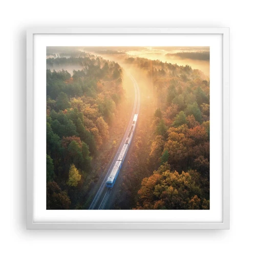 Poster in einem weißen Rahmen - Herbstreise - 50x50 cm