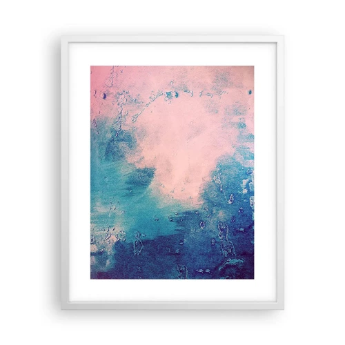 Poster in einem weißen Rahmen - Himmelsblaue Umarmungen - 40x50 cm