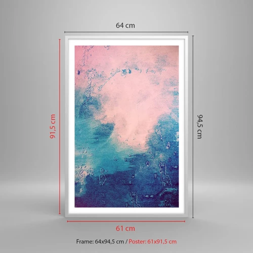 Poster in einem weißen Rahmen - Himmelsblaue Umarmungen - 61x91 cm