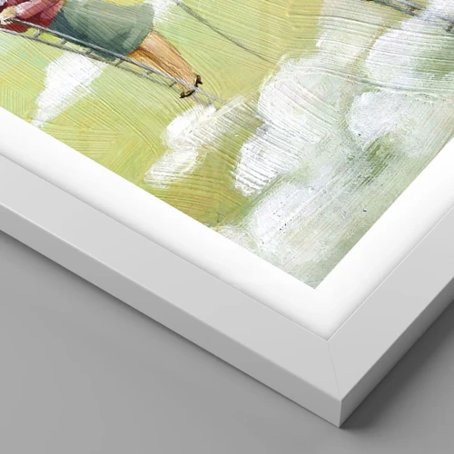 Poster in einem weißen Rahmen - Hinter deinem Traum - 70x50 cm