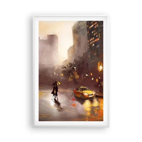 Poster in einem weißen Rahmen - Im Licht von New York - 61x91 cm