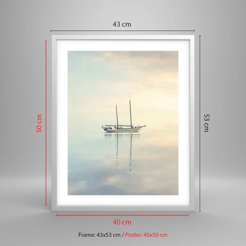 Poster in einem weißen Rahmen - Im Meer der Stille - 40x50 cm