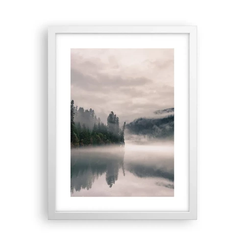 Poster in einem weißen Rahmen - In Reflexion, im Nebel - 30x40 cm