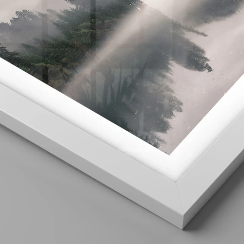 Poster in einem weißen Rahmen - In Reflexion, im Nebel - 50x40 cm