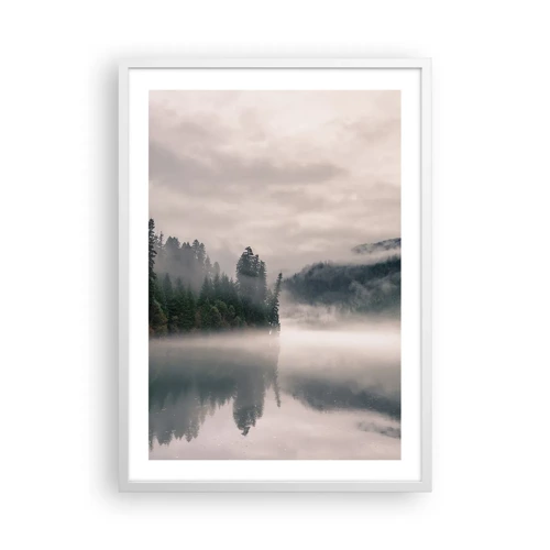 Poster in einem weißen Rahmen - In Reflexion, im Nebel - 50x70 cm