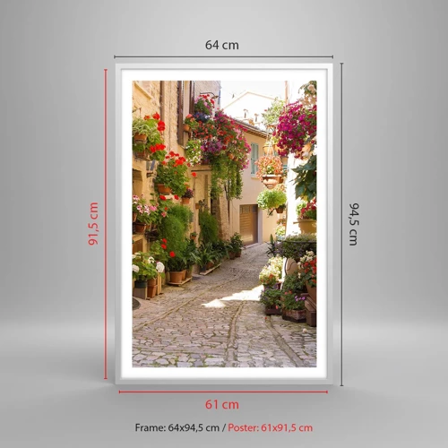 Poster in einem weißen Rahmen - In der Flut Blumen - 61x91 cm