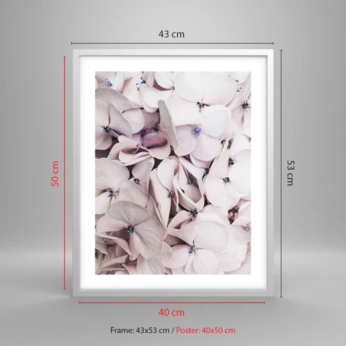 Poster in einem weißen Rahmen - In einer Blumenflut - 40x50 cm