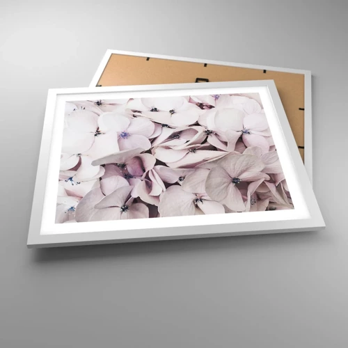 Poster in einem weißen Rahmen - In einer Blumenflut - 50x40 cm