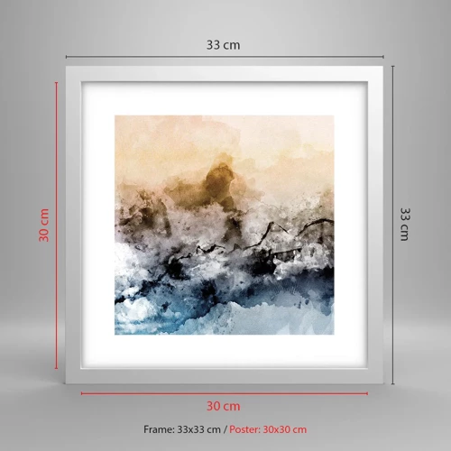 Poster in einem weißen Rahmen - In einer Nebelwolke ertrunken - 30x30 cm