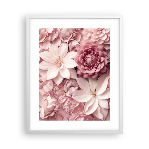 Poster in einem weißen Rahmen - In rosa Blütenblättern - 40x50 cm