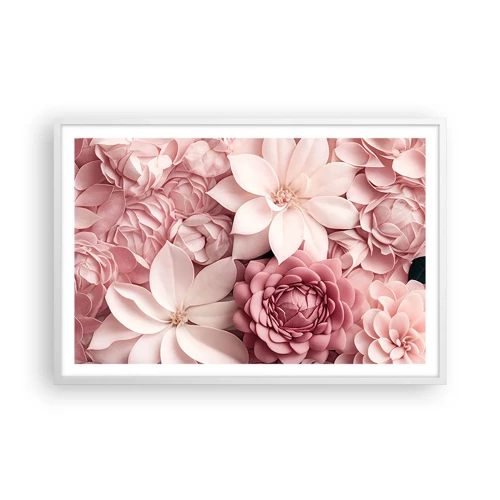 Poster in einem weißen Rahmen - In rosa Blütenblättern - 91x61 cm