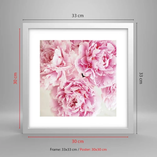 Poster in einem weißen Rahmen - In rosa Glamour - 30x30 cm