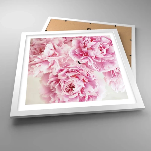Poster in einem weißen Rahmen - In rosa Glamour - 40x40 cm