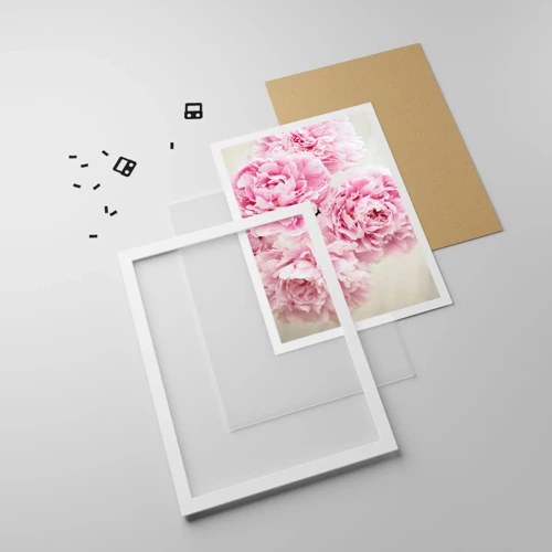Poster in einem weißen Rahmen - In rosa Glamour - 61x91 cm