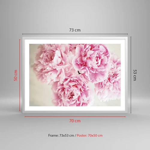 Poster in einem weißen Rahmen - In rosa Glamour - 70x50 cm