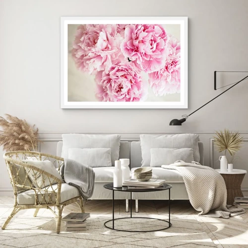 Poster in einem weißen Rahmen - In rosa Glamour - 91x61 cm