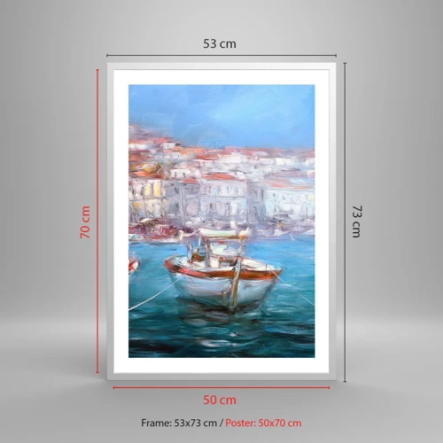 Poster in einem weißen Rahmen - Italienische Bucht - 50x70 cm