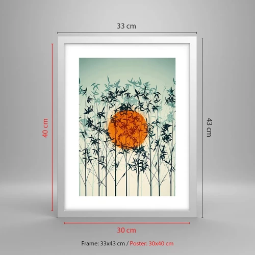 Poster in einem weißen Rahmen - Japanische Sonne - 30x40 cm