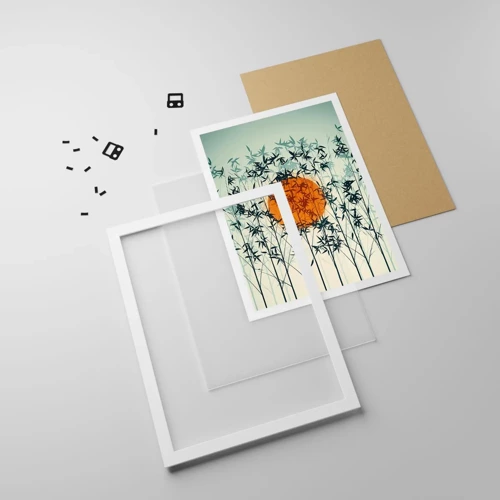 Poster in einem weißen Rahmen - Japanische Sonne - 30x40 cm