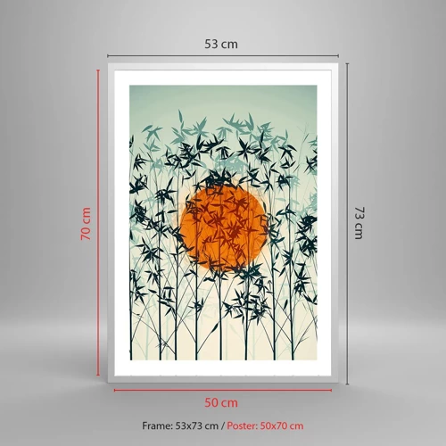 Poster in einem weißen Rahmen - Japanische Sonne - 50x70 cm