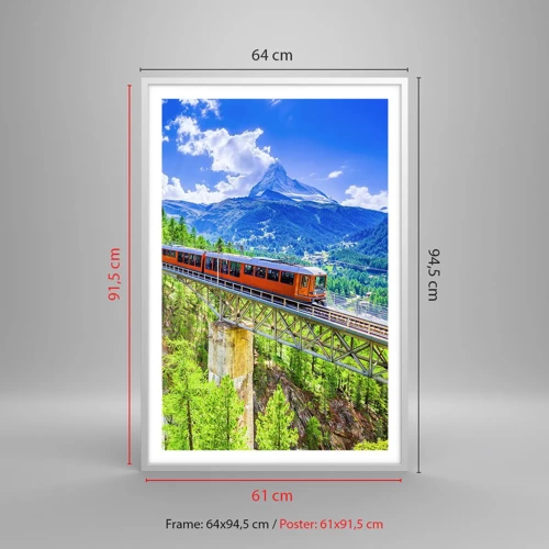 Poster in einem weißen Rahmen - Jetzt sind Alpen dran - 61x91 cm