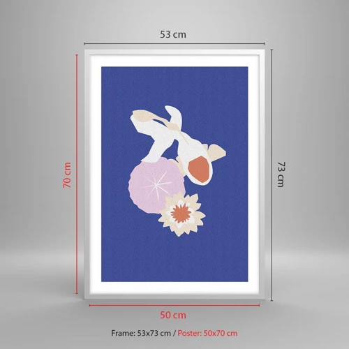 Poster in einem weißen Rahmen - Komposition von Blüten und Knospen - 50x70 cm