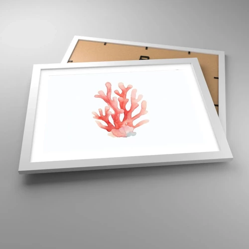 Poster in einem weißen Rahmen - Korallenfarbene Koralle - 40x30 cm
